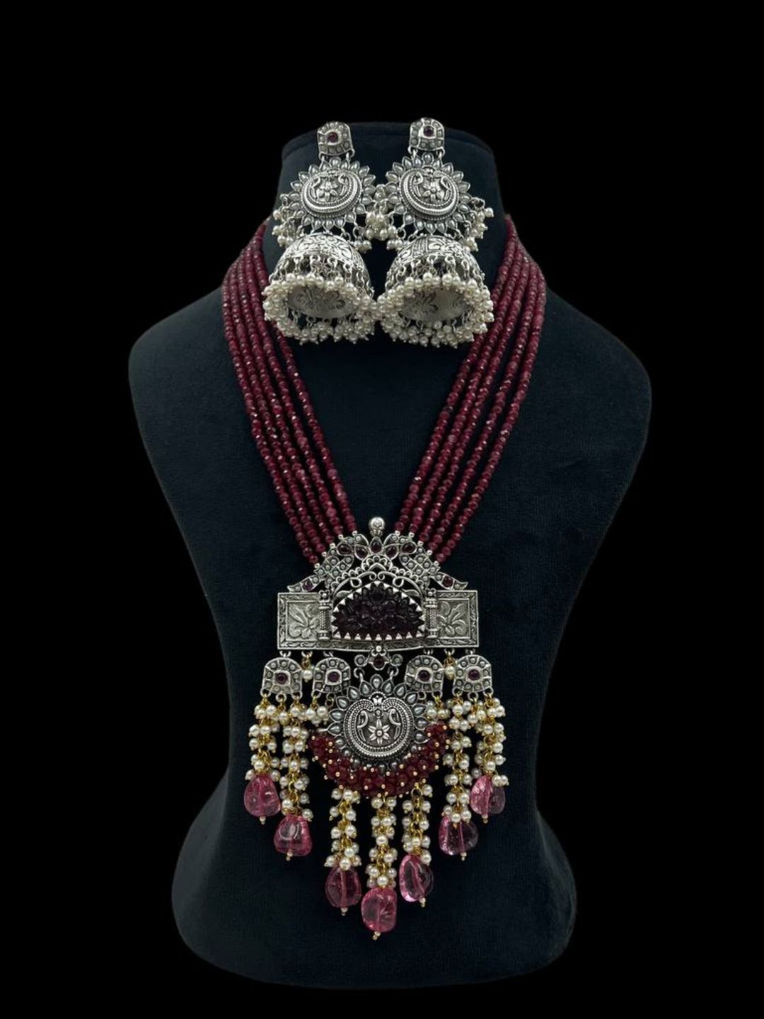 Ishhaara Pink Traditional Rajasthani Kundan Long Necklace