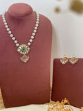 Ishhaara Pink Two Tone Finish Kundan Polki And Agate Long Necklace Set