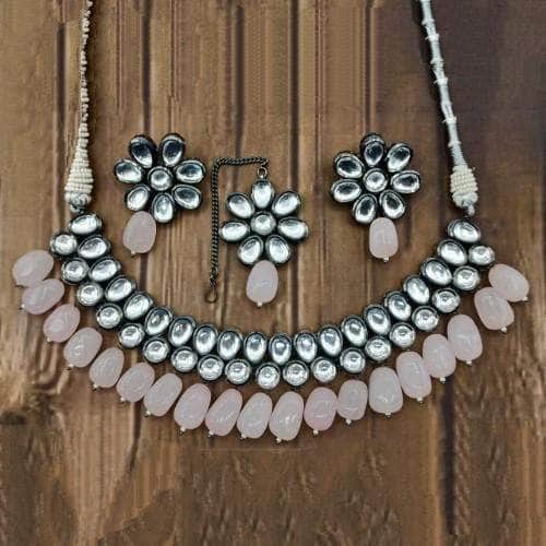 Ishhaara Pink Victorian Kundan Necklace Set