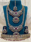 Ishhaara Pink Victorian Kundan Studded Full Bridal Set