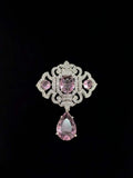Ishhaara Pink Victorian Style Drop Brooch