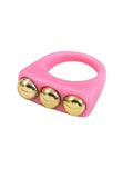 Ishhaara Pink Vintage Acrylic Metal Chunky Rings