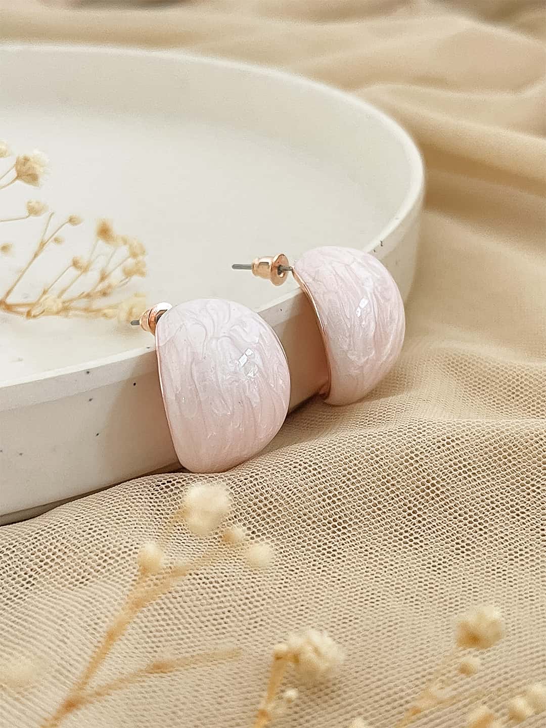 Ishhaara Pink Vintage Cuff Earrings