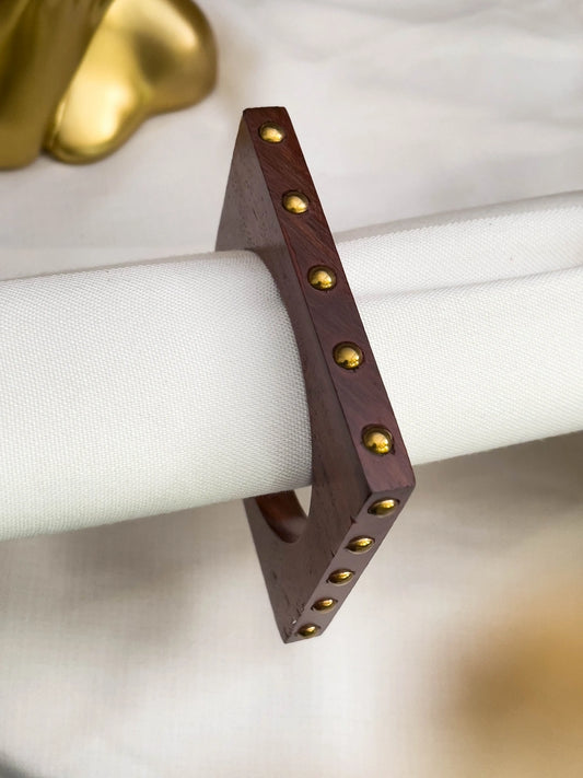 Ishhaara Polka Square Wooden Bangle