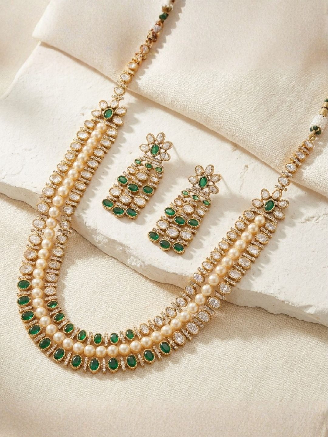 Ishhaara Polki And Pearl Layered Necklace