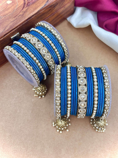 Ishhaara Polki Bangle Set with Jhumka Earrings — handcrafted Indian jewellery - view 6