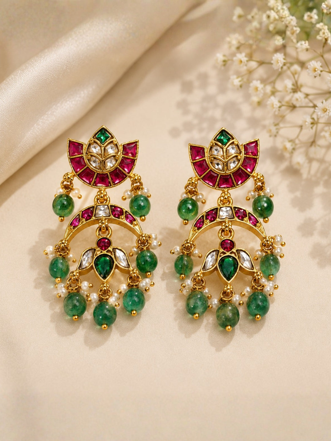 Ishhaara Polki Chandbali Earrings