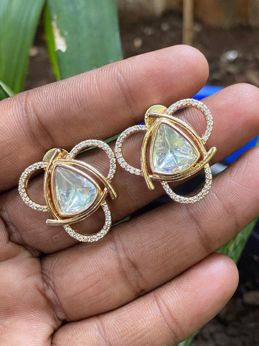 Ishhaara Polki Designer Studs Earrings