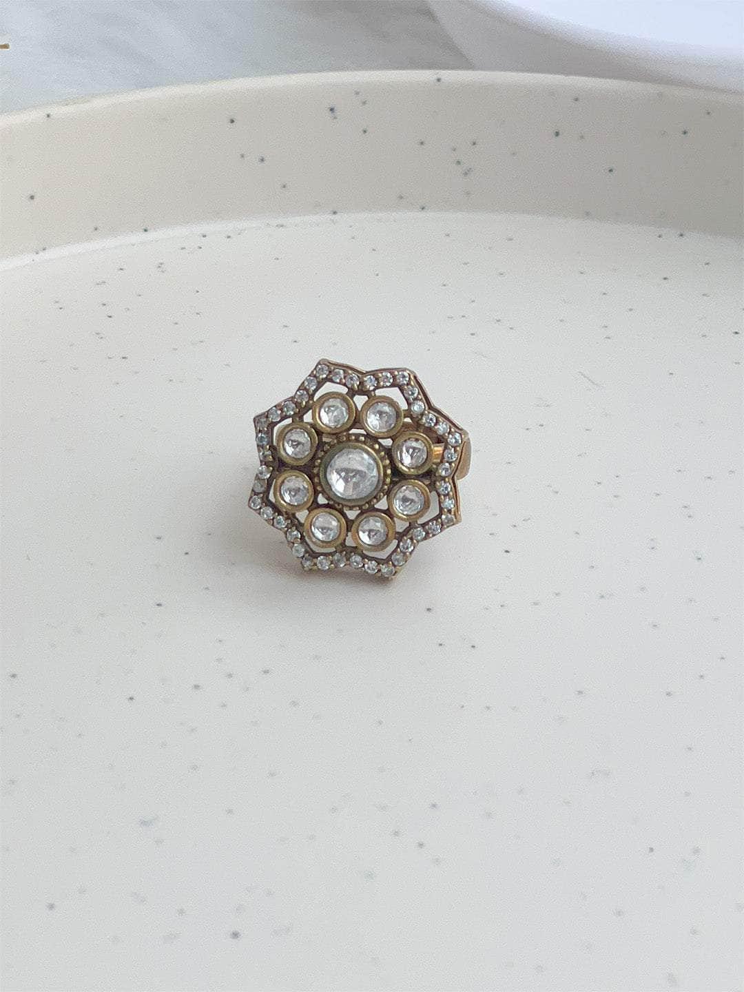 Ishhaara Polki Diamond Shaped Ring