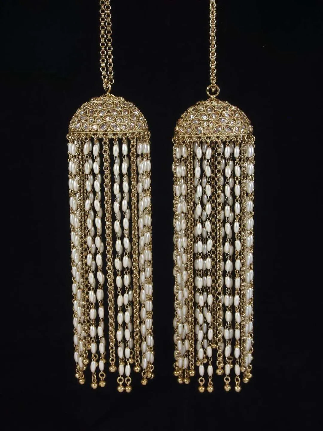 Ishhaara Polki Gold Plated Pearl Hanging Kaleera