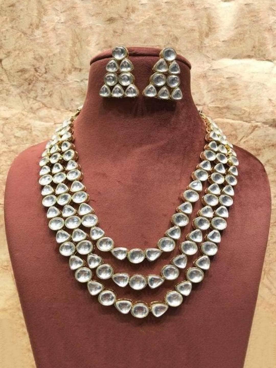 Ishhaara Polki Kundan 3 Line Necklace