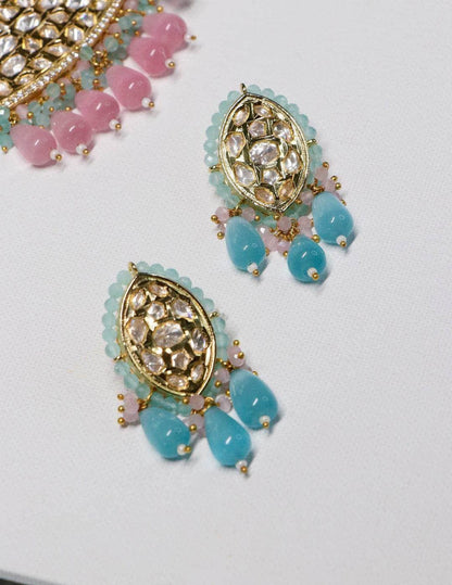 Ishhaara Polki Kundan Beaded Choker Necklace Set