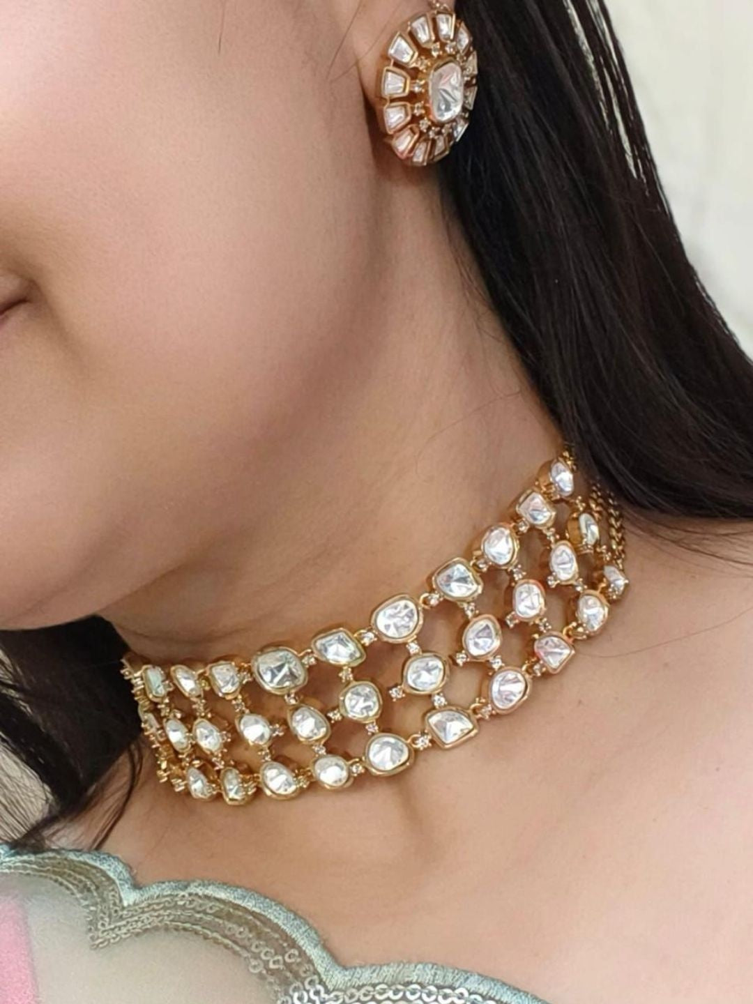 Ishhaara Polki Kundan Choker Necklace Set