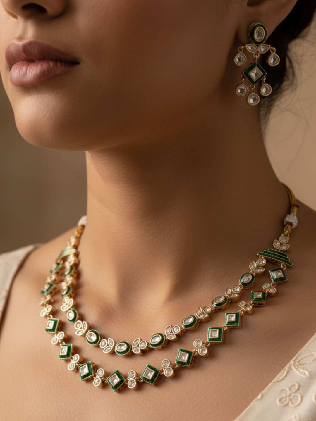 Ishhaara Polki Kundan Stone And Meenakari Necklace Set