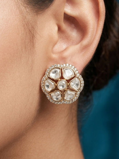 Ishhaara Polki Kundan Stud Earrings