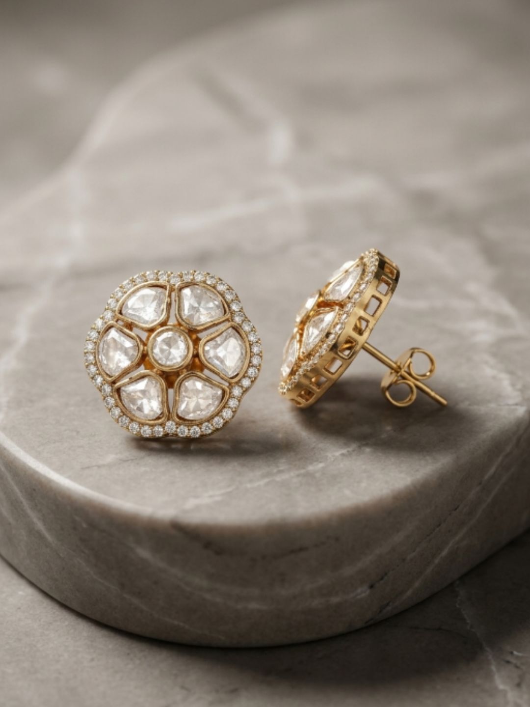 Ishhaara Polki Kundan Stud Earrings