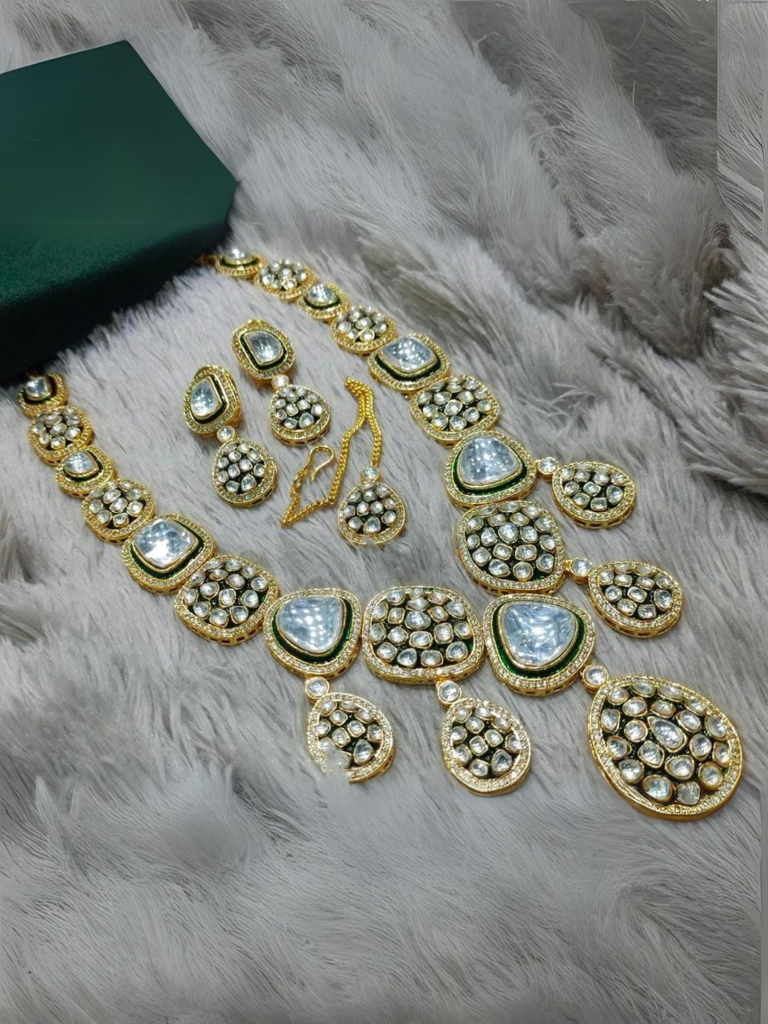 Ishhaara Polki Meena Long Necklace Set