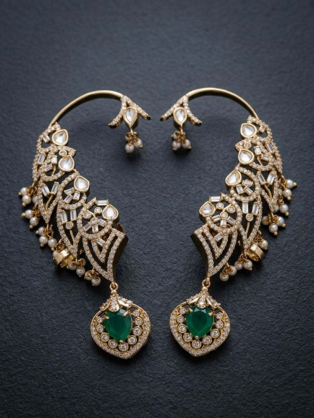 Ishhaara Polki Moissanite Earcuff Earrings