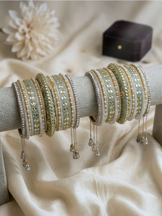 Ishhaara Polki Pearly And Jhumki Bangle Set