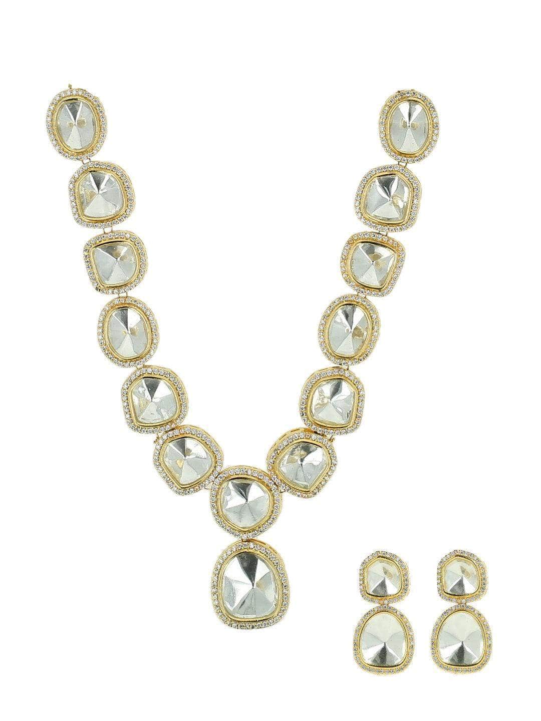 Ishhaara Polki Stone Ad Outline Necklace