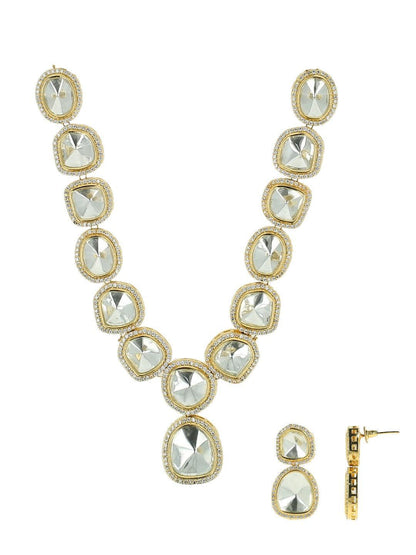 Ishhaara Polki Stone Ad Outline Necklace