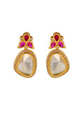 Ishhaara Polki Stone Earring Pink