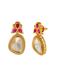 Ishhaara Polki Stone Earring Pink