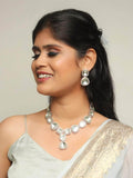 Ishhaara Polki Stone Necklace Silver