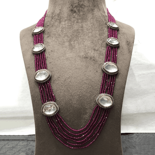 Ishhaara Polki Stone Onex Long Necklace Set