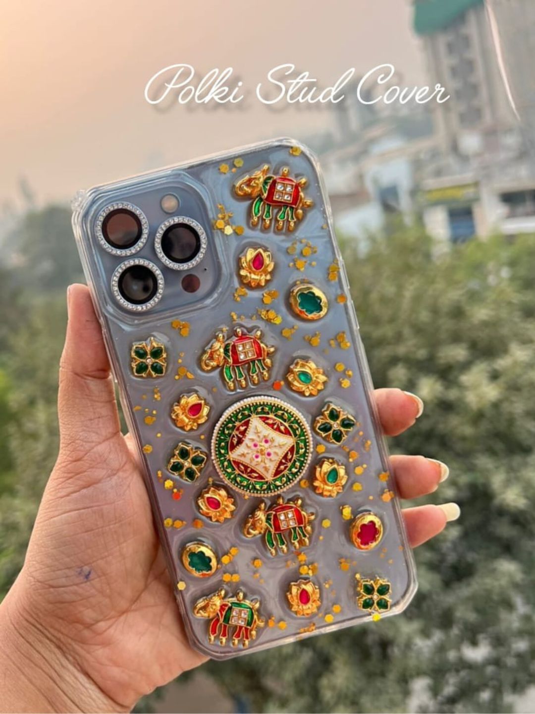 Ishhaara Polki Studded Handmade Phone Cover