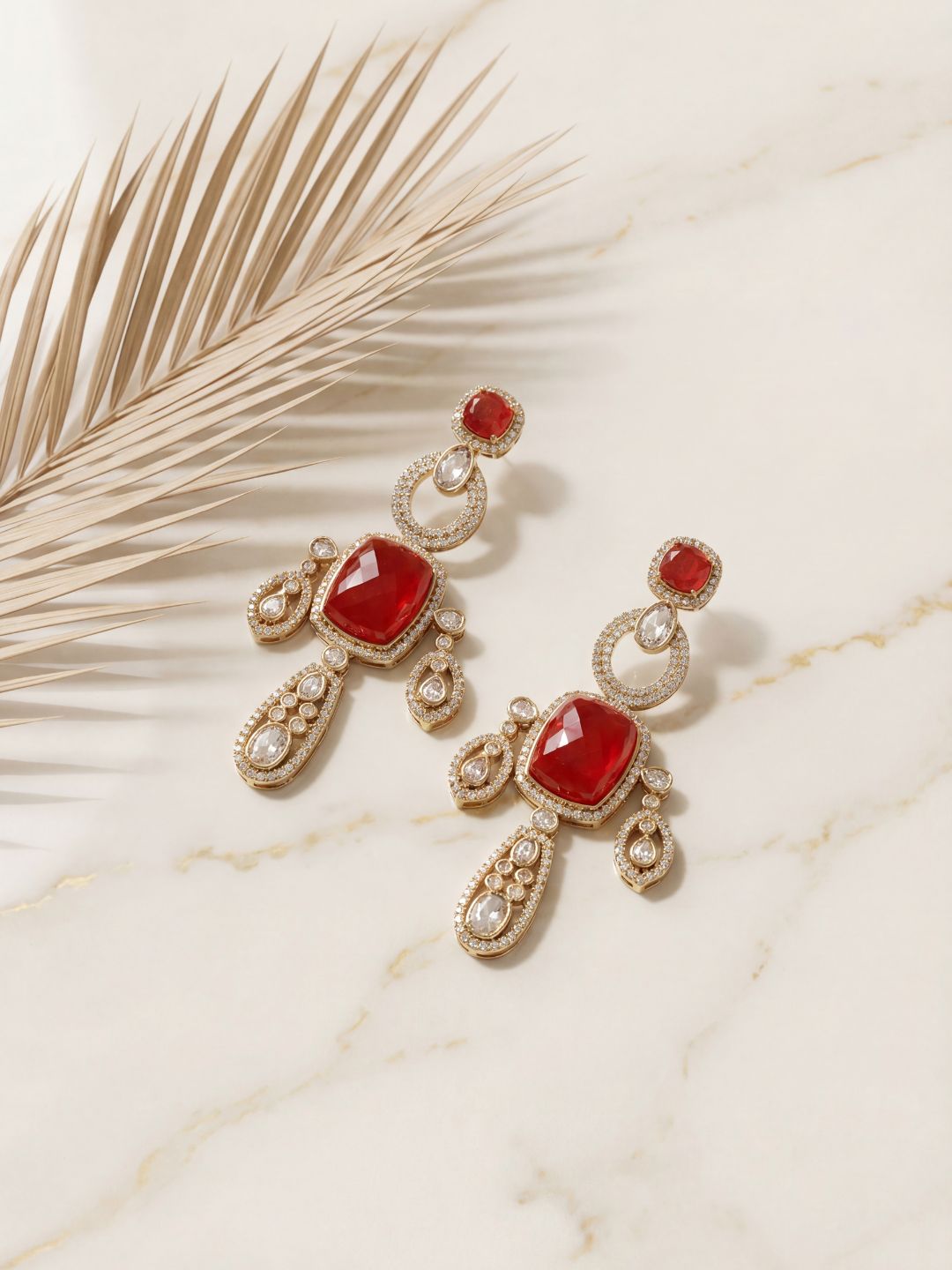 Ishhaara Polki Studded Victorian Dangler Earrings