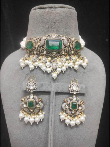 Ishhaara Polki Victorian Necklace Set