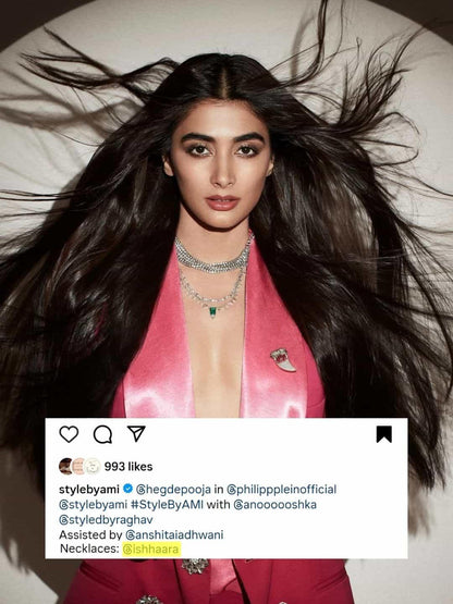 Ishhaara Pooja Hegde In Showstopper Necklace Silver