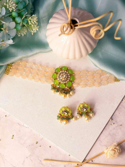 Ishhaara Precious Choker Beaded Necklace Set