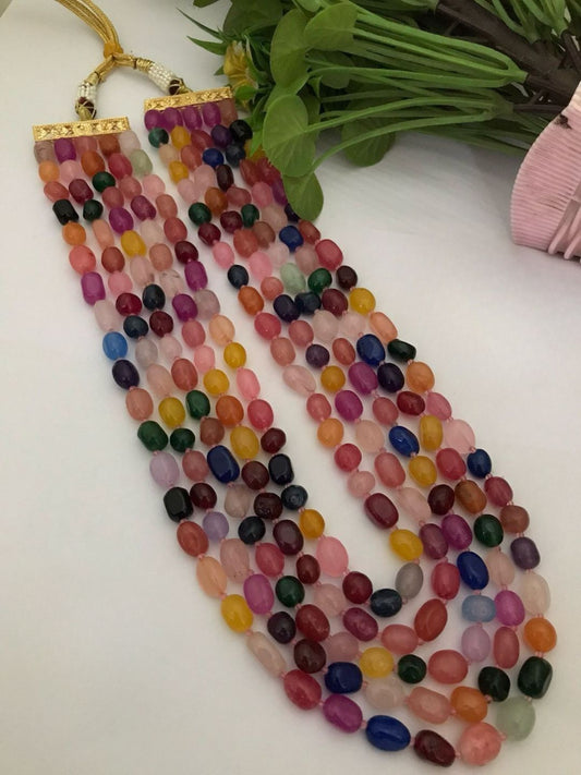 Ishhaara Precious Multi Sapphire Gemstone Necklace