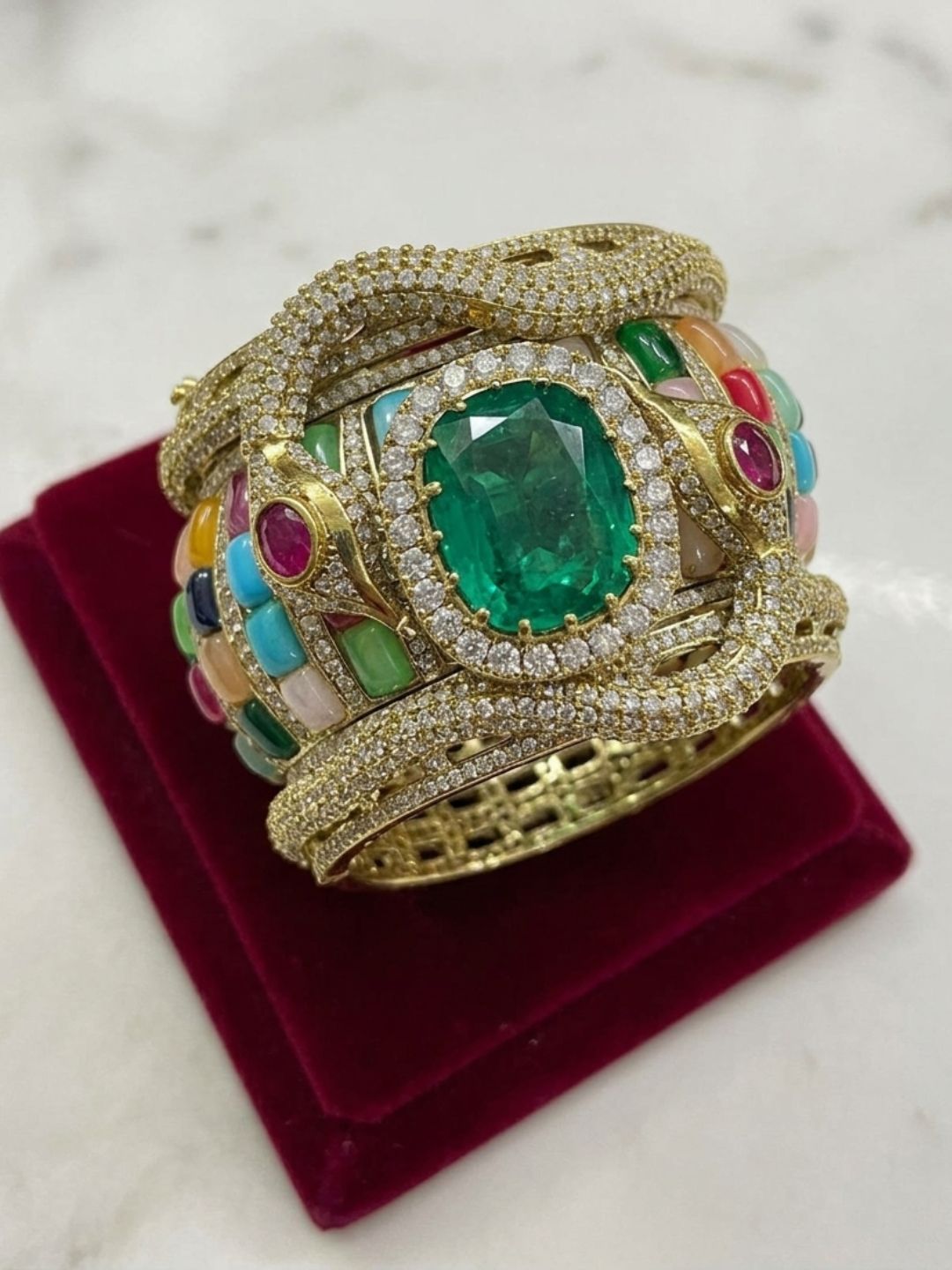 Ishhaara Precious Stones Studded Unique Handcuff