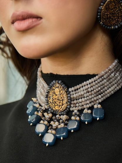 Ishhaara Statement Temple Necklace — handcrafted Indian jewellery - view 2