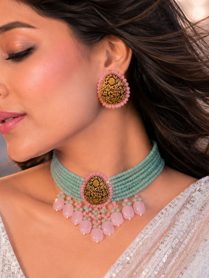 Ishhaara Statement Temple Necklace — handcrafted Indian jewellery - view 3