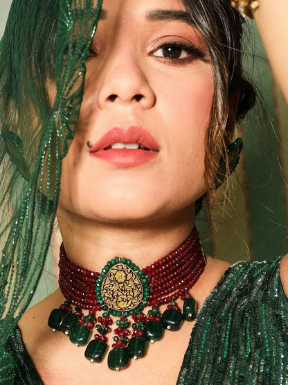 Ishhaara Statement Temple Necklace — handcrafted Indian jewellery - view 4