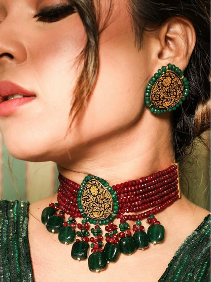 Ishhaara Statement Temple Necklace — handcrafted Indian jewellery - view 5