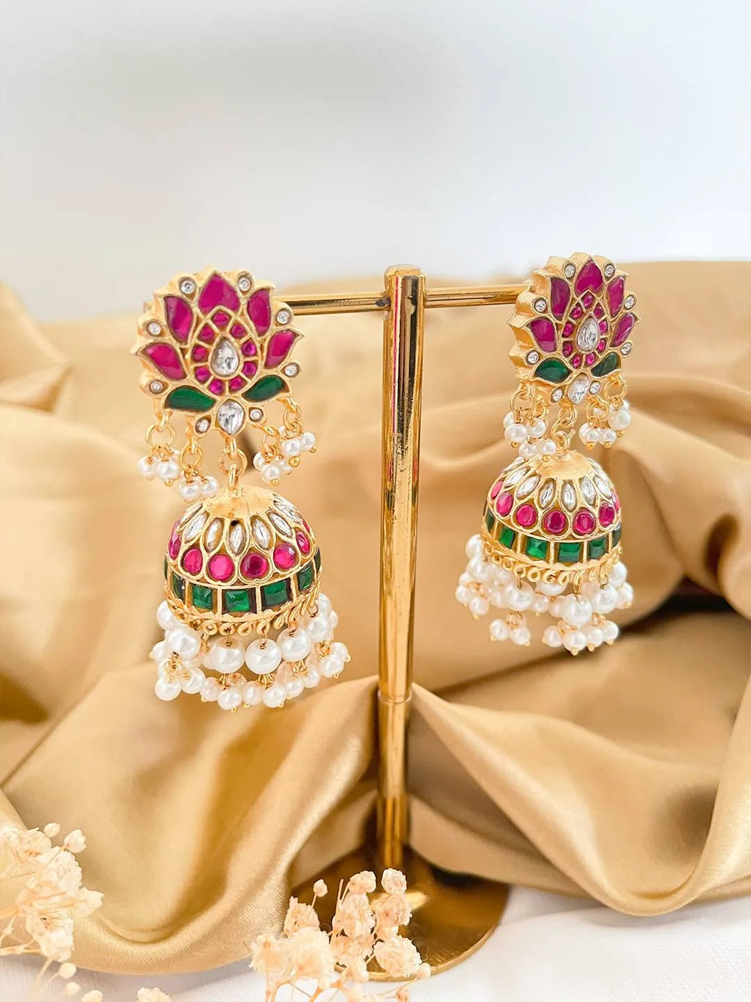 Ishhaara Premium Kundan Jadau Tamara Earrings