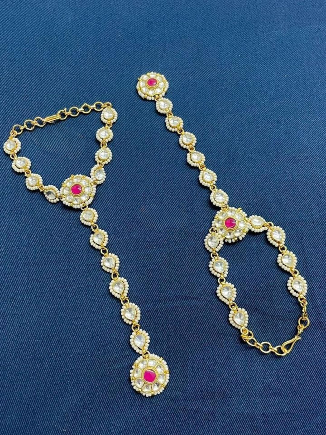 Ishhaara Premium Kundan Small Floral Hathphool