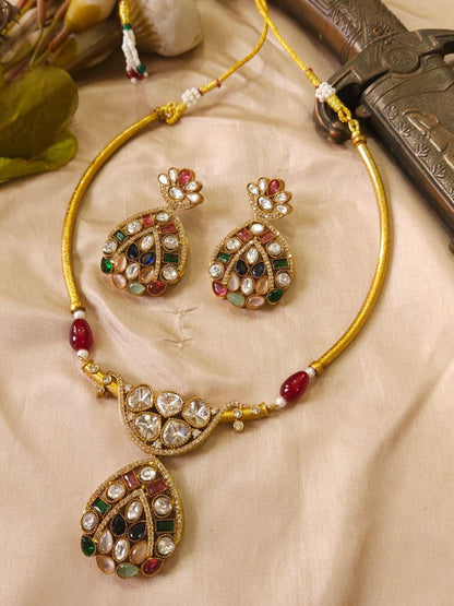 Ishhaara Premium Polki Hasli Set