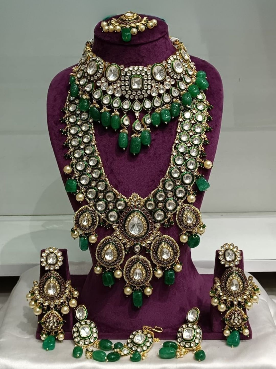 Ishhaara Premium Polki Kundan Necklace Combo Set