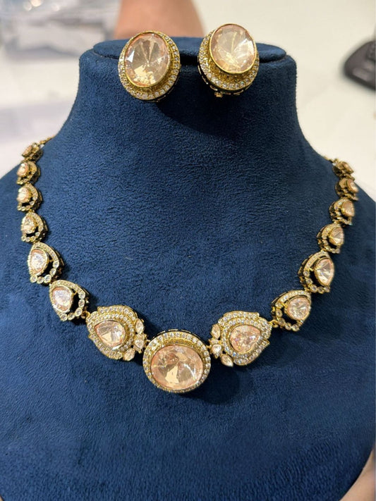 Ishhaara Premium Uncut Mossanite Necklace