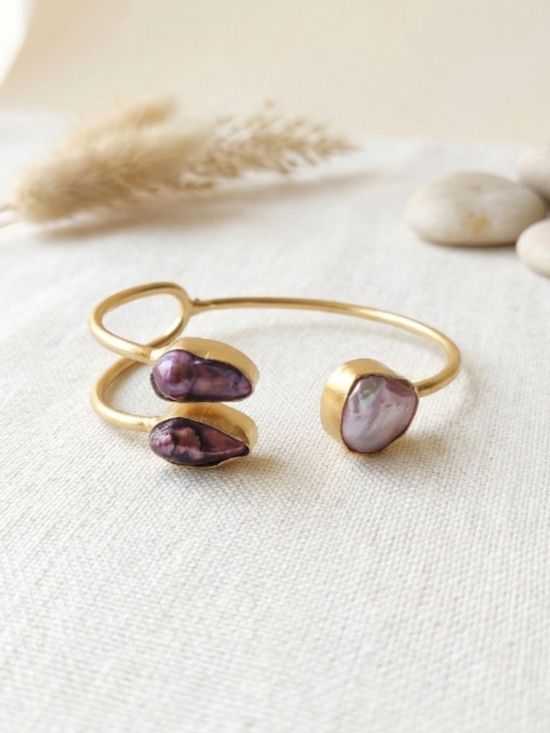 Ishhaara Purple Amethyst Raw Bangle Bracelet