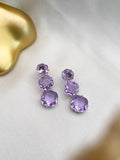 Ishhaara Purple Classic Stone Studded Earrings