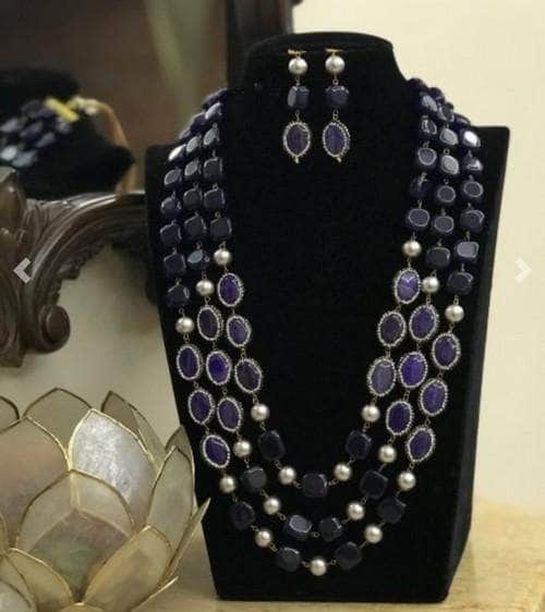 Ishhaara Purple Colored Beads Layered Necklace