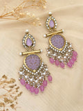 Ishhaara Purple Cutwork Chandbali Earrings