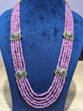 Ishhaara Purple Elegant Long American Diamond Necklace Set